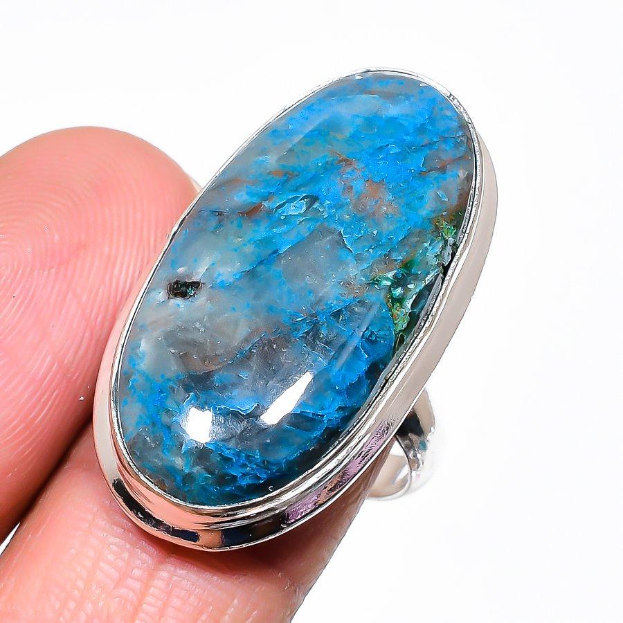 Кольцо из стерлингового серебра 925 пробы с натуральным драгоценным камнем Quantum Quatrro, размер 9 D7a65