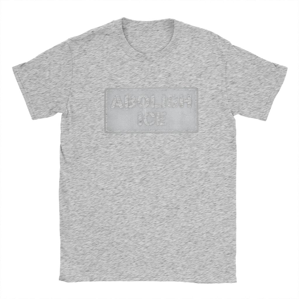 Abolish ICE Political Protest Sign TShirt for Unisex Vintage Cotton Tee Shirt Crewneck Short Sleeve T Shirt Gift Clothes