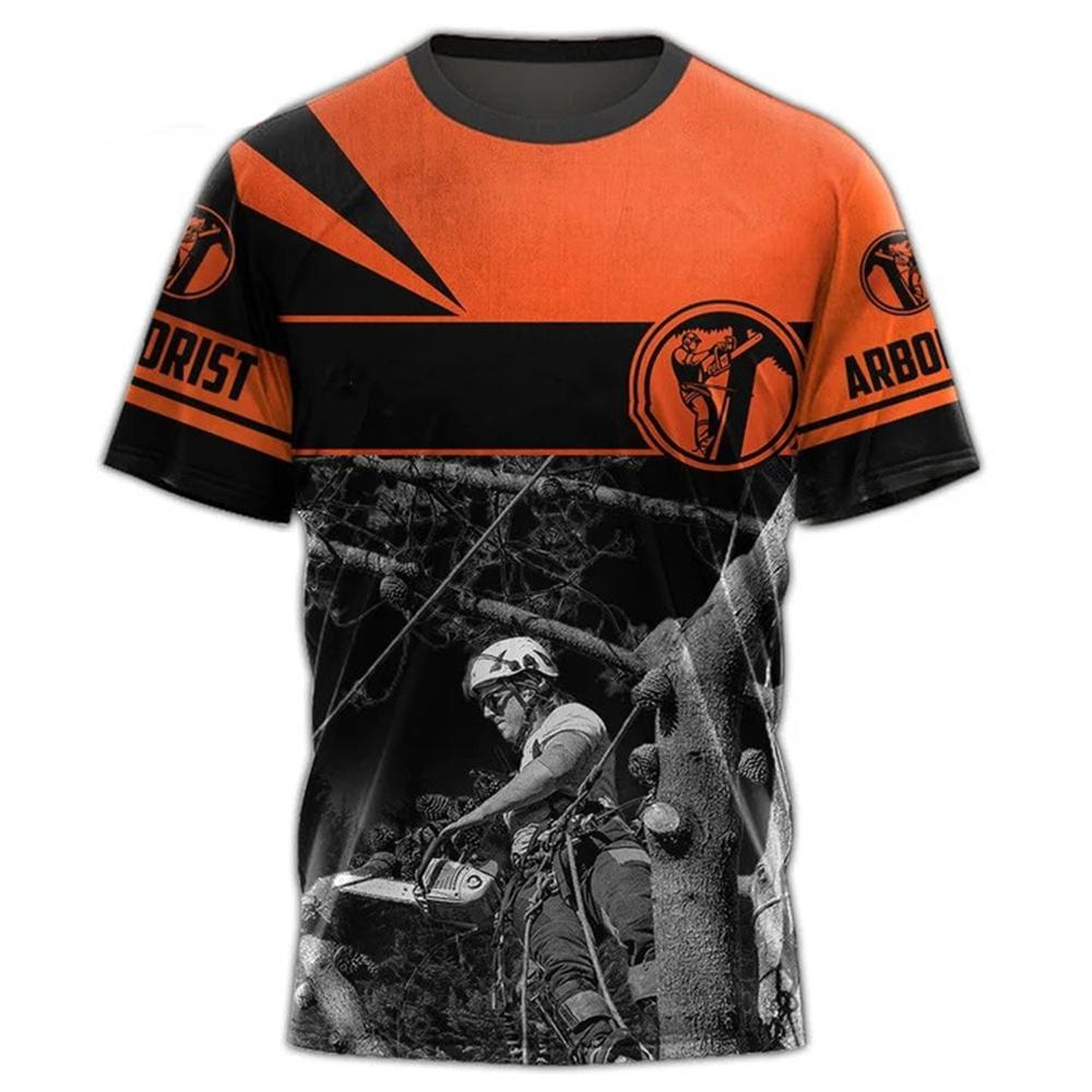 Летняя мужская футболка Tooling T-Shirt Lumberjack, быстросохнущая футболка с короткими рукавами и 3D-принтом, свободная спортивная футболка с крутым О-образным воротником, повседневный топ