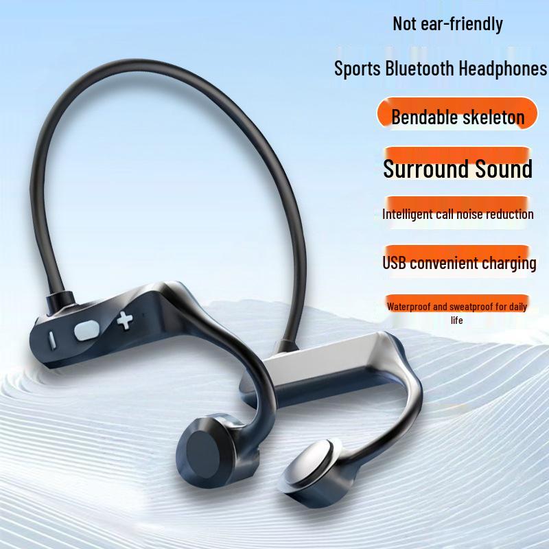 Надежно сидящая стерео Bluetooth-гарнитура с костной проводимостью и заушиной, с 3D-звуком