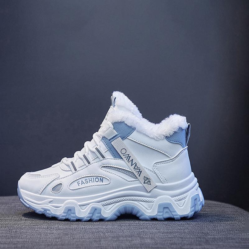Женские повседневные кроссовки, нескользящие, удобные, спортивная обувь, женская зимняя обувь на открытом воздухе, вулканизированная обувь, женские флисовые кроссовки для ходьбы