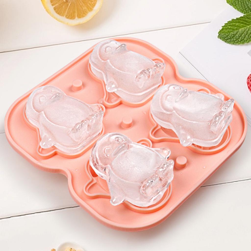 Инструмент для приготовления льда в виде пингвина с 4 отверстиями, цветной шоколадной сырной палочкой в виде животного, силиконовая форма для украшения торта на день рождения