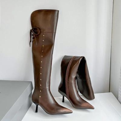 Модные новые два способа ношения ботфорты из коровьей кожи с перекрестными ремешками, сексуальные ботфорты для танца на пилоне, высокий каблук 7 см, рыцарские ботинки, размер 33-40