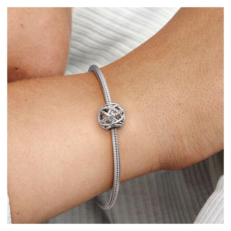 Pandora Brilliant Line Hollow Charm 925 Silver Pendant Women's Style 791388CZ