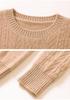 Women's Round Neck Cashmere Sweater - Solid Color, Loose Raglan Sleeves, Versatile Autumn/Winter Knitwear