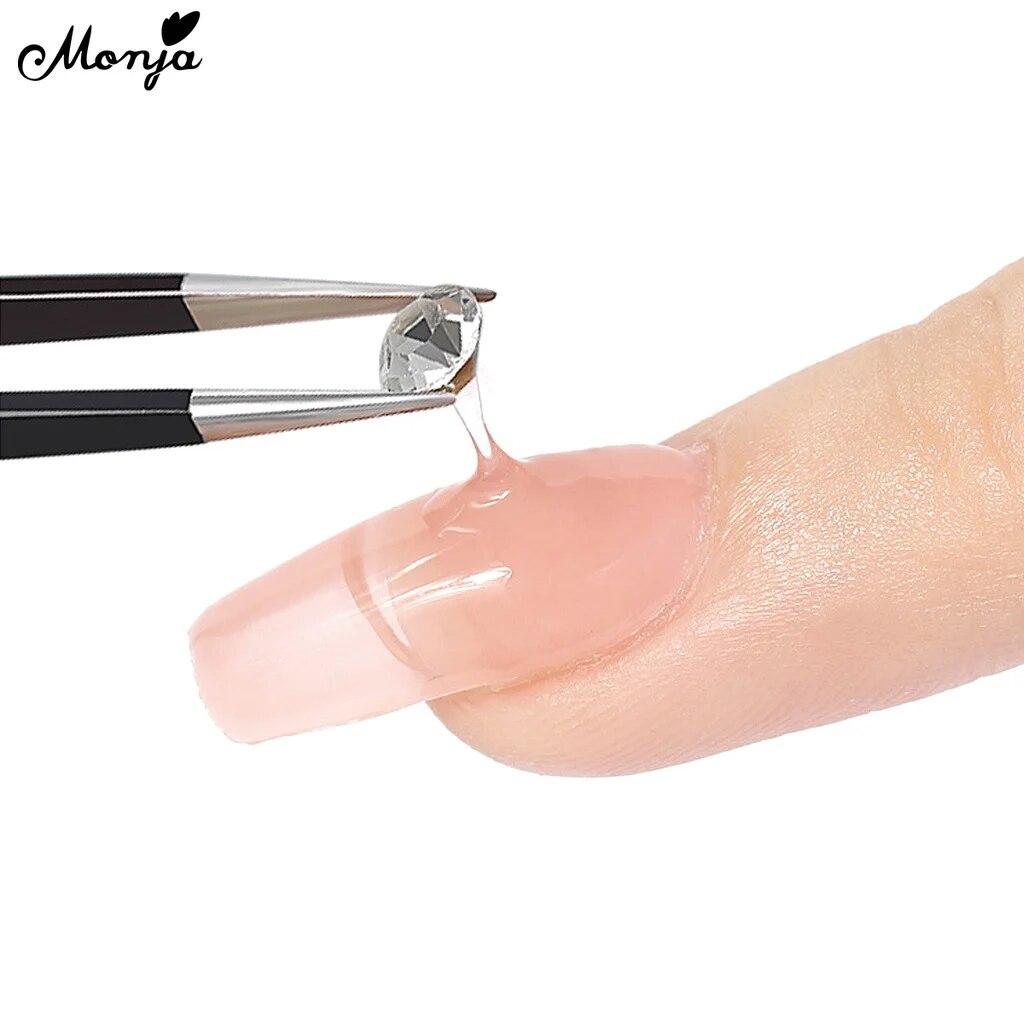 monja 8 г гели для ногтей Быстрое удлинение УФ-клея Ложные советы Строитель наращивания Скульптура Застрявшая дрель Ювелирные изделия Стразы Замачивание Модель Строительный маникюр