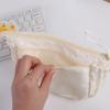 DIY Large Capacity Pencil Box Organizer Zipper Embroidered Patch Pencil Case Creative Aesthetic Stationery Storage Bag
