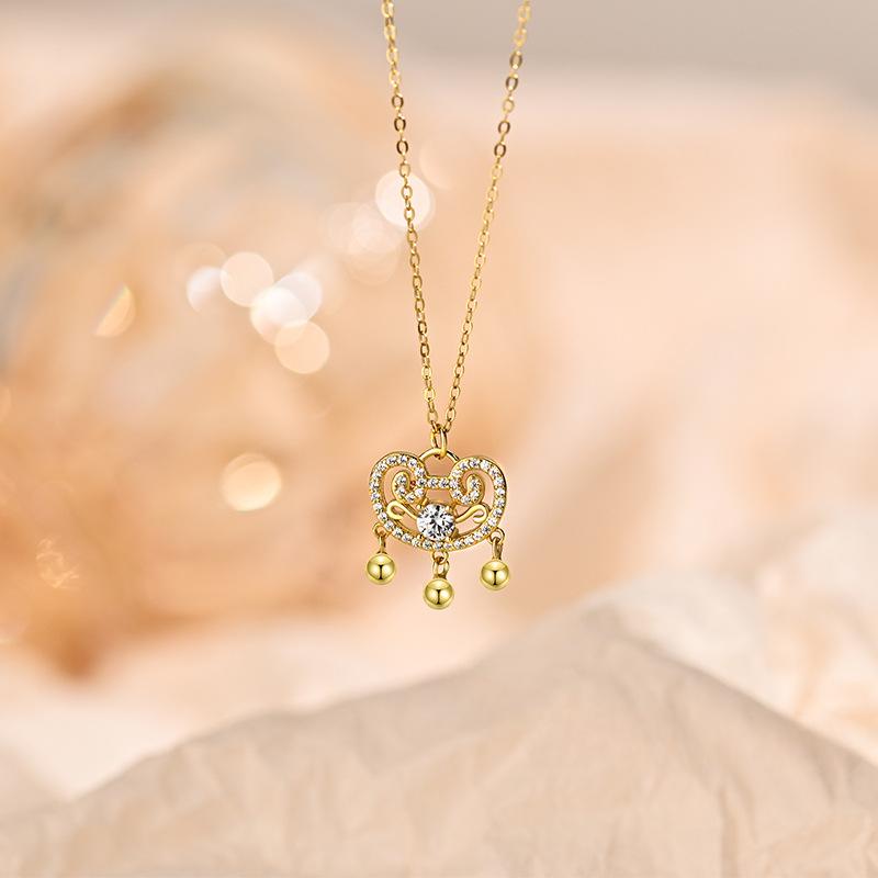Ожерелье с замком Ruyi из циркония, легкая роскошь, высокого качества, китайский стиль, новая китайская ключичная цепочка, женская