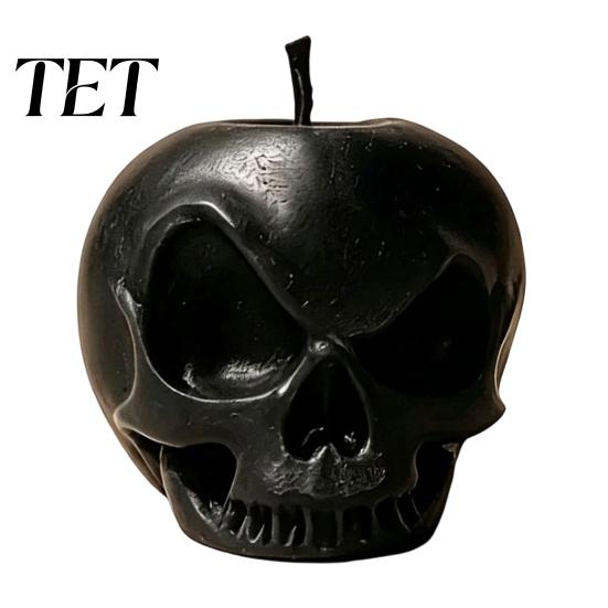 Dark Style Table Centerpieces 3D Printed Apple Skull Desktop Ornament, Gothic Halloween Decor Figurine, Creepy Decorations Creative Art Craft