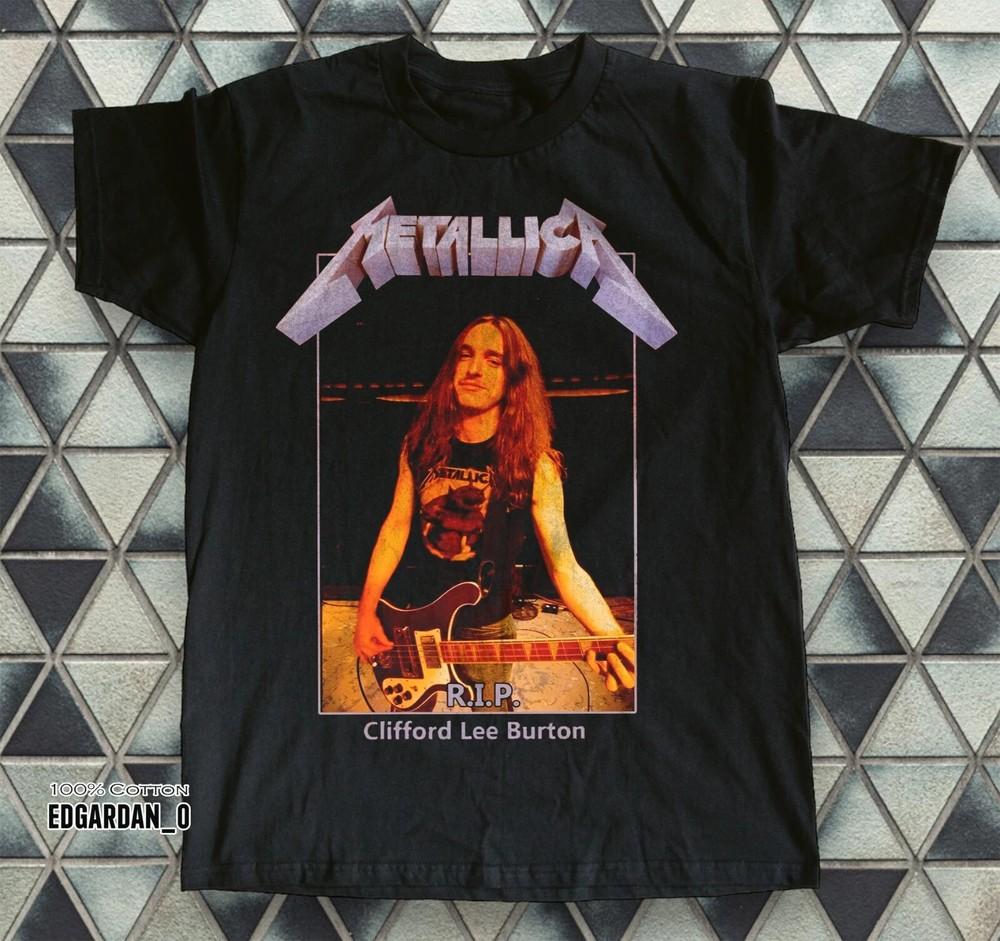 Metallica Клифф Бёртон Бас Легенда Хлопок Плотный Черный Унисекс Футболка Размер S-4XL Унисекс Футболка