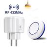 433MHz RF Wireless Remote Control 220V 110V Relay Receiver Smart Socket Electric Plug Electrical Outlets For Light Lamp Home