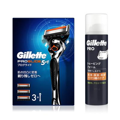 Gillette Proglide Manual Основной блок 3 Сменная пена для бритья 245 г Бритва для чувствительной кожи мужчин (с лезвиями) + [Покупка комплекта] Мужской