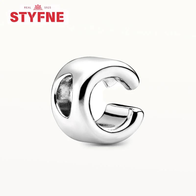 Silver 925 Alphabet Charms A-Z 26 Letters Fine Beads for DIY Jewelry Making Women Gifts Bracelet