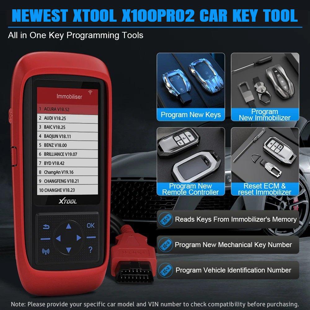 Склад в США ЕС XTOOL X100PRO2 Программатор автомобильных ключей Сервисный инструмент для сброса Immo Сканер для чтения кодов OBD2 с EEPROM Пожизненное бесплатное использование
