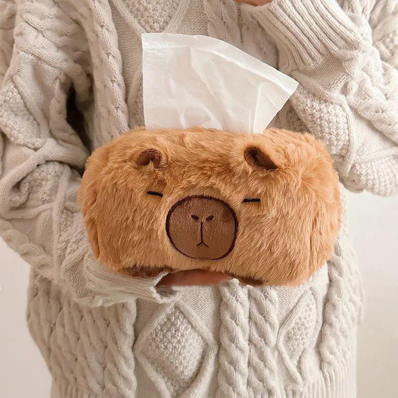 Мультяшная плюшевая коробка с салфетками Capybara, креативный дизайн, милая коробка с салфетками Capybara, украшение для дома для друзей, подарки на день рождения, Рождество