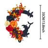 Halloween Gothic Wreath Decor Artificial Moon Cat Garland Handmade Moon Cat Halloween Door Hanging Decor Halloween Decor Supplie
