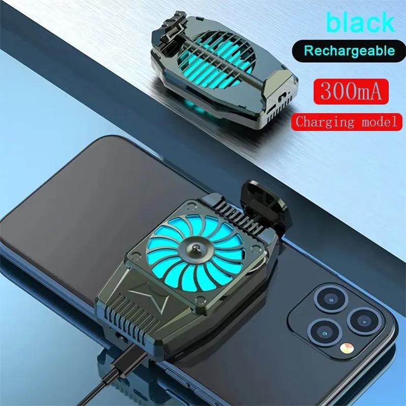Портативный универсальный турбо-ураганный вентилятор для охлаждения мобильного телефона, бесшумная работа Металлические конструкции Подходит для iPhone, Samsung