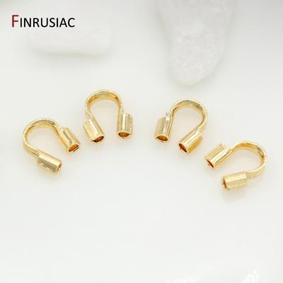 Латунные Проводниковые Защитные Кольца с Покрытием из 14/18K Золота, Защитные Петли-Хранители для Проводов, Соединители-Застежки Формы U для DIY изготовления ювелирных изделий