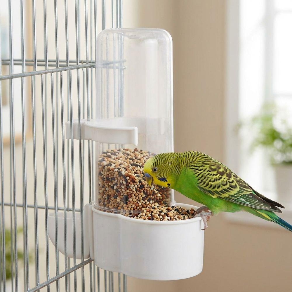 Plastic Bird Water Dispenser 240ML Capacity Cage Hanging Feeder Bird Food Container Home Use