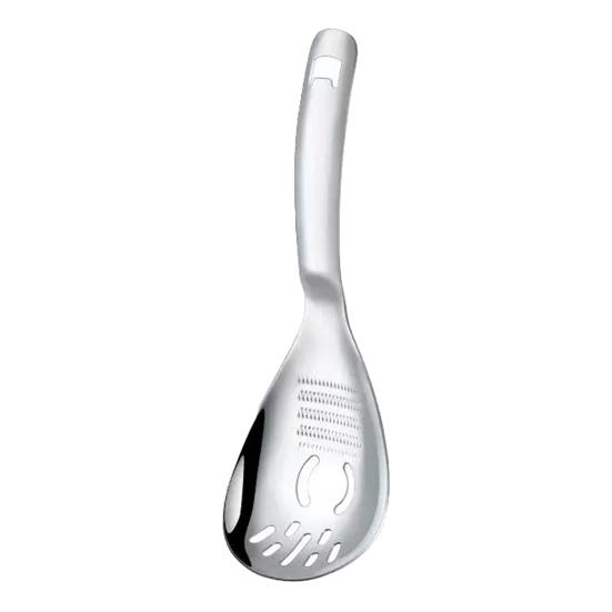 Versatile Kitchen Tool for Baking Stainless Steel Grinding Spoon, Multifunctional Gadget, Garlic Ginger Soup Strainer Cooking Mashing/Egg Separating