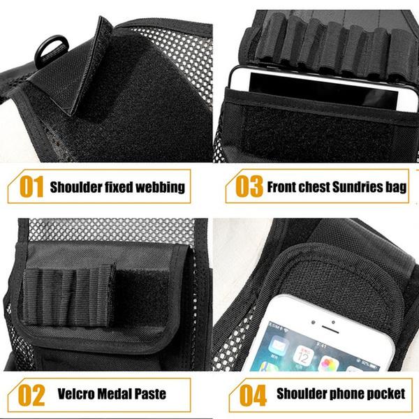 Men Military Tactical Vest Multi-pocket Detachable Army Combat Vest Adult/kid Hunting Jacket CS Airsoft Paintball Game Protective Gear