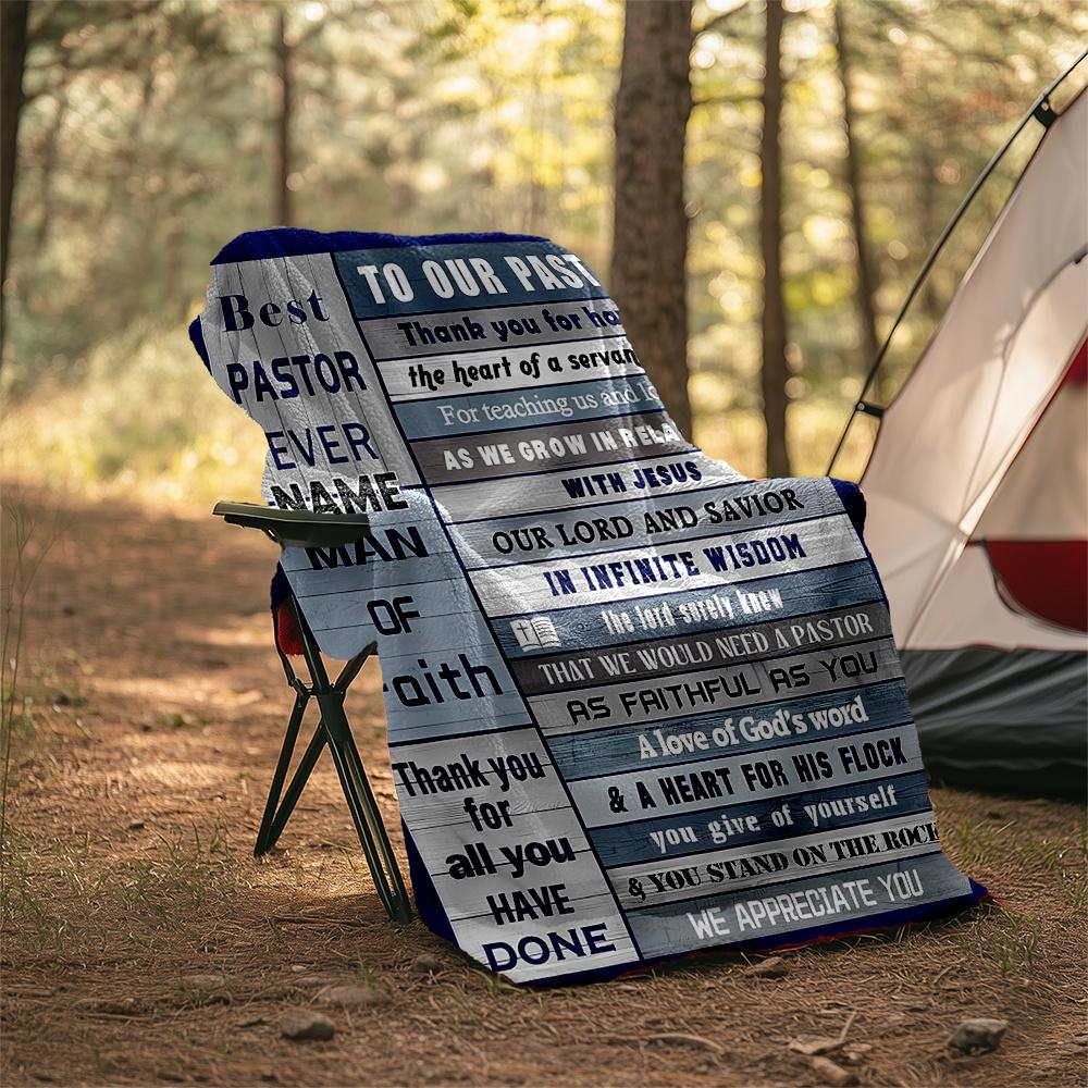 Pastor'S Dedication And Spiritual Guidance Personalized Outdoor Blanket Customize Your Name Ultrasoft Suitable For Picnics Outdoor Travel And Camping