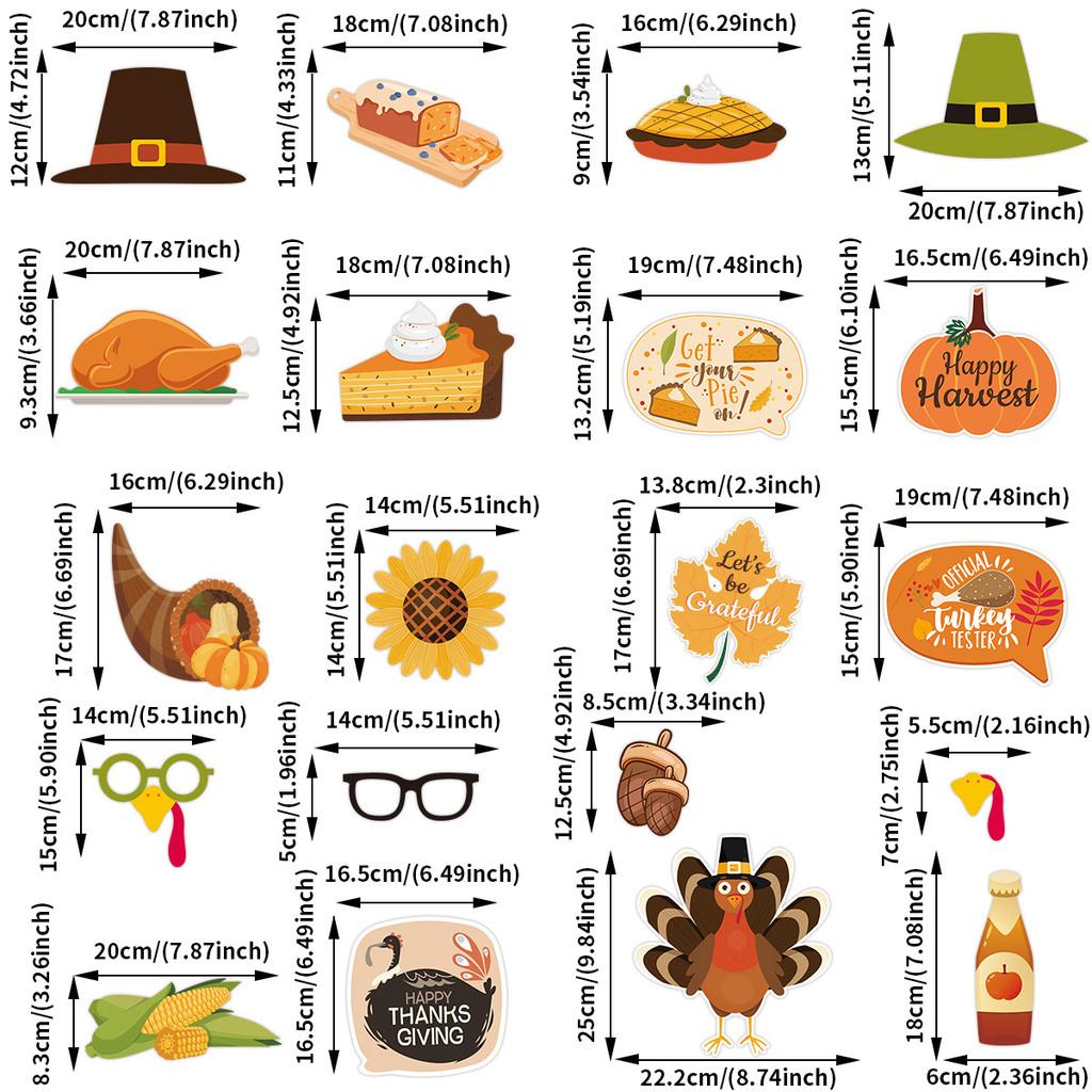 Turkey Festive Design Photo Props For Thanksgiving Day Party Celebration