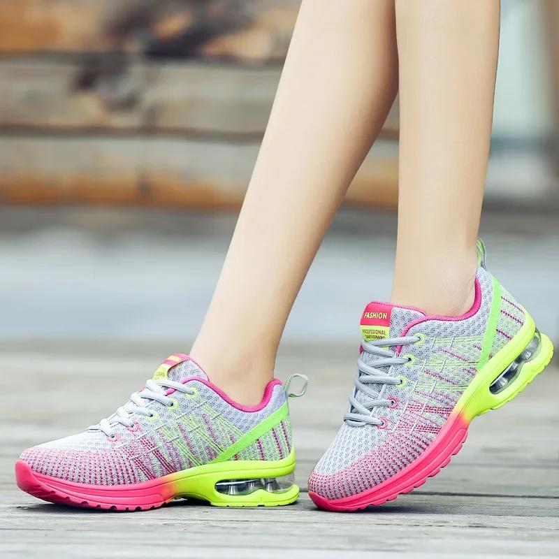 New Casual Sneakers Women Mesh Breathable Tennis Shoes Comfort Air Cushion Running Shoe Ladies Outdoor Women Sport Footwear