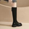 New Elastic Thin Boots Fashionable Thick-soled Knight Boots Rear Zipper Long Boots Slim High Boots
