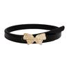 Patent Leather Butterfly Rhinestone Belt Decorative Versatile Business Waist Strap Gold Buckle Pin Buckle Waistband