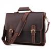 Genuine Leather Men's Briefcase Business Vintage Tote Computer Bag Men's Crazy Horse Leather Multifunctional Bag for Men