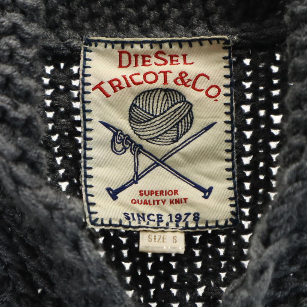 Diesel Long Sleeve Shawl Collar Cowichan Knit Cardigan S Gray Men's Used