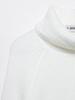 2026 Spring European & American Style Women's White Slit High Neck Loose Knitwear