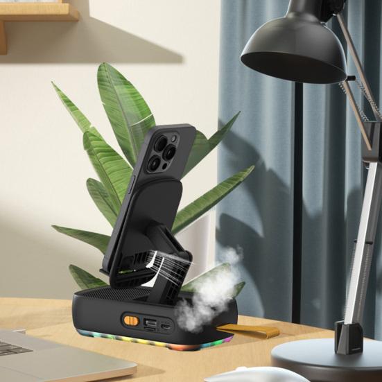 Подставка для сотового телефона с Bluetooth-совместимым динамиком, светодиодной подсветкой, складная вращающаяся настольная подставка, беспроводной динамик с картой памяти TF для планшетов Samsung