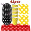 Colored Polka Dot Birthday Party Supplies Tableware Set Cup Plates Napkin Pennants for Baby Shower Decoration Holiday Decor Prop