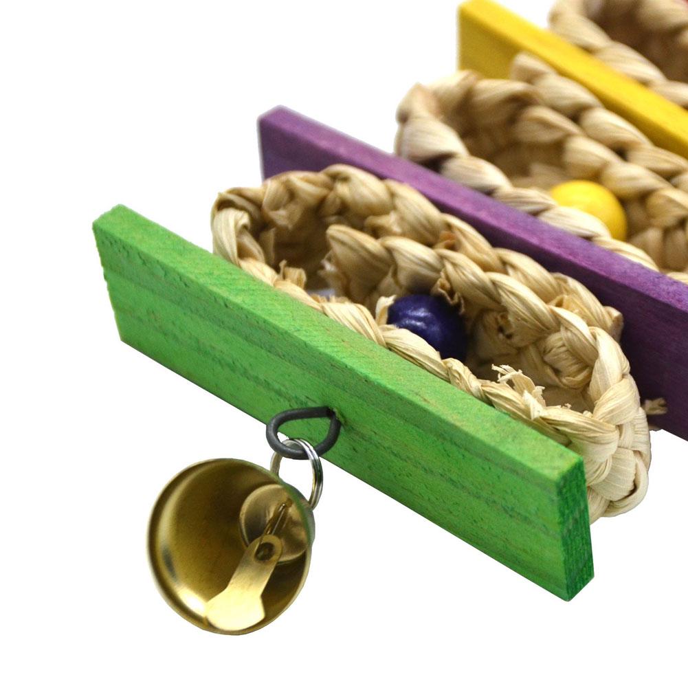 Corn Leaf Wooden Steel Hanging Toys Parrots Bird Squirrel Funny Chain Toy Bird Bites Climb Chew Toys