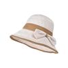 Breathable Polyester Sun Hat With Large Brim And Elegant Bow For Summer Outdoor Activities