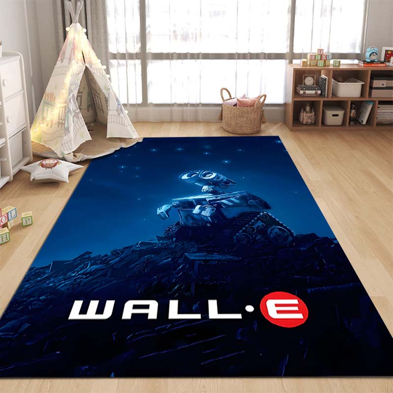 Cartoon Disney Walle Robot Print Carpet for Living Room Bedroom Kid's Room Home Decor Pink Room Decor Area Rug Non-slip Mat