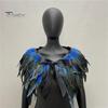 Женская шаль в готическом стиле, перьевая накидка, шарф, наплечная шаль, карнавальный костюм, винтажная шаль ручной работы с регулируемым атласным галстуком
