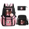 3Pcs/set Demon Slayer Kamado Nezuko Backpacks for Girls Anime School Bag Teenager Student Canvas Laptop Back Pack Women Rucksack