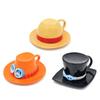 Cartoon Ceramic Cup and Saucer Anime Cosplay Luffy Ace Sabo Chopper Hat Shaped Water Cups Coffee Mug Table Decoration Gifts