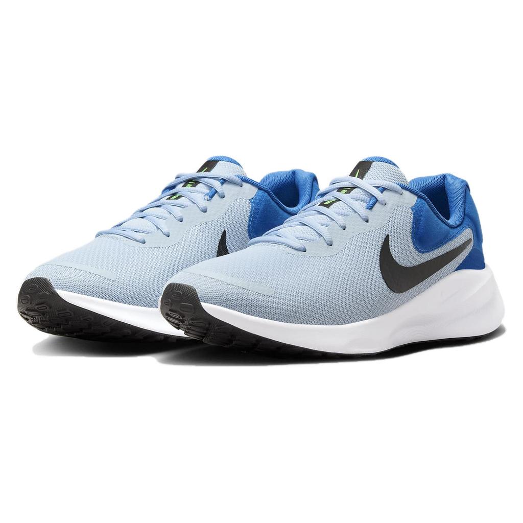 Nike Revolution 7 Light Armory Blue Star Blue Green Strike Black Running Shoes FB2207-402