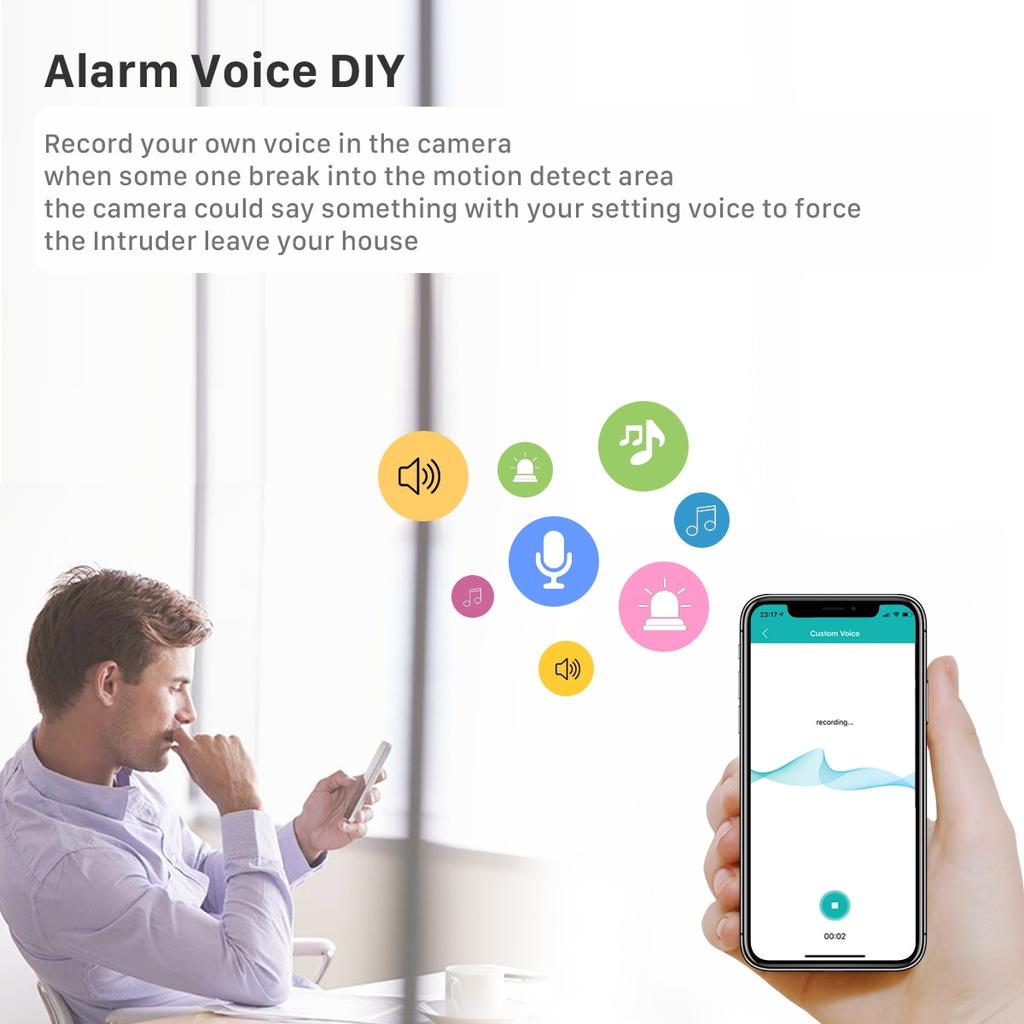 2MP PTZ IP Camera Wifi Outdoor AI Human Detection Audio 1080P Wireless Security CCTV Camera P2P RTSP 4X Digital Zoom Wifi Camera