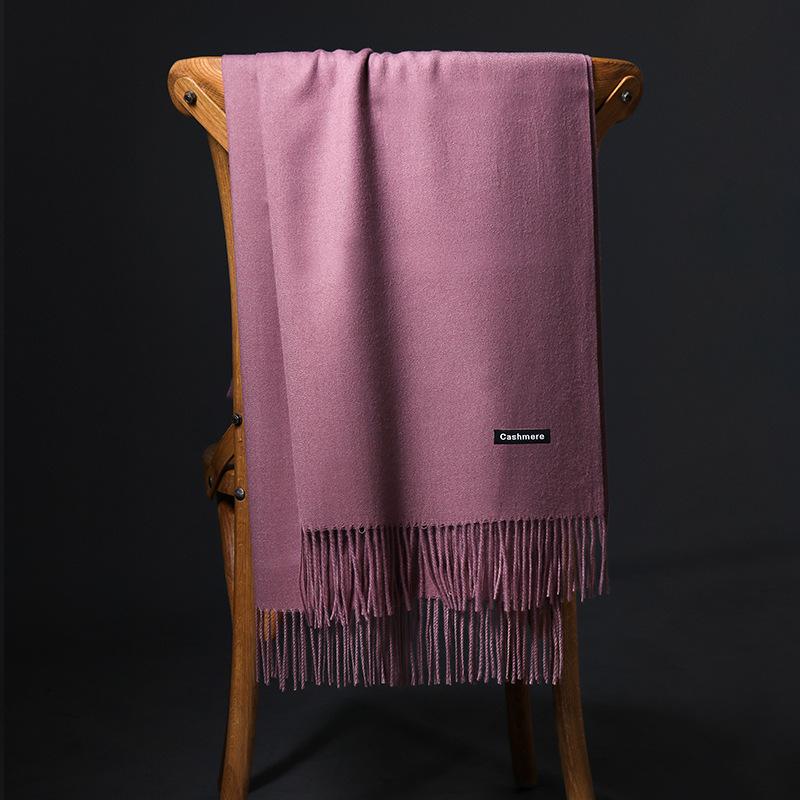 Spring And Autumn Winter New Scarf Women'S Tassel Imitation Cashmere Versatile Solid Color Scarf Dual Purpose Student Long Style Thickened