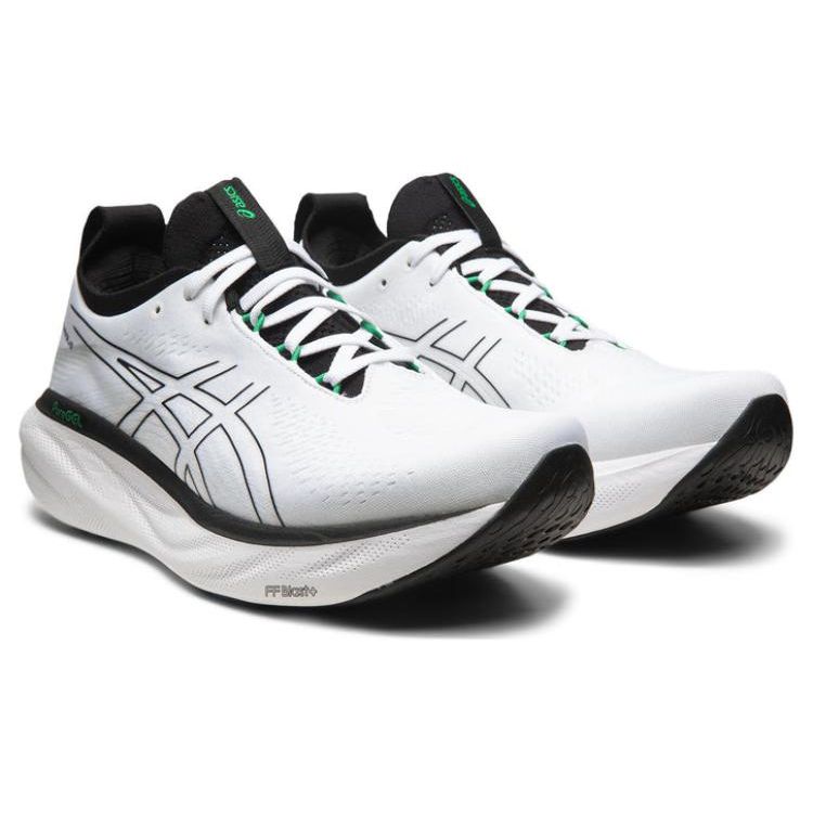 Asics Мужские кроссовки Gel Nimbus 25 White Black Green 1011B547-103