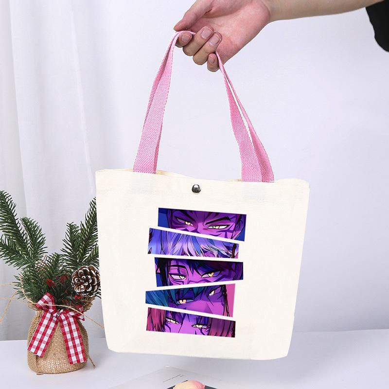K-Pop Anime Cartoon Printed Student Large Capacity Portable Shoulder Bag Casual Canvas Bag