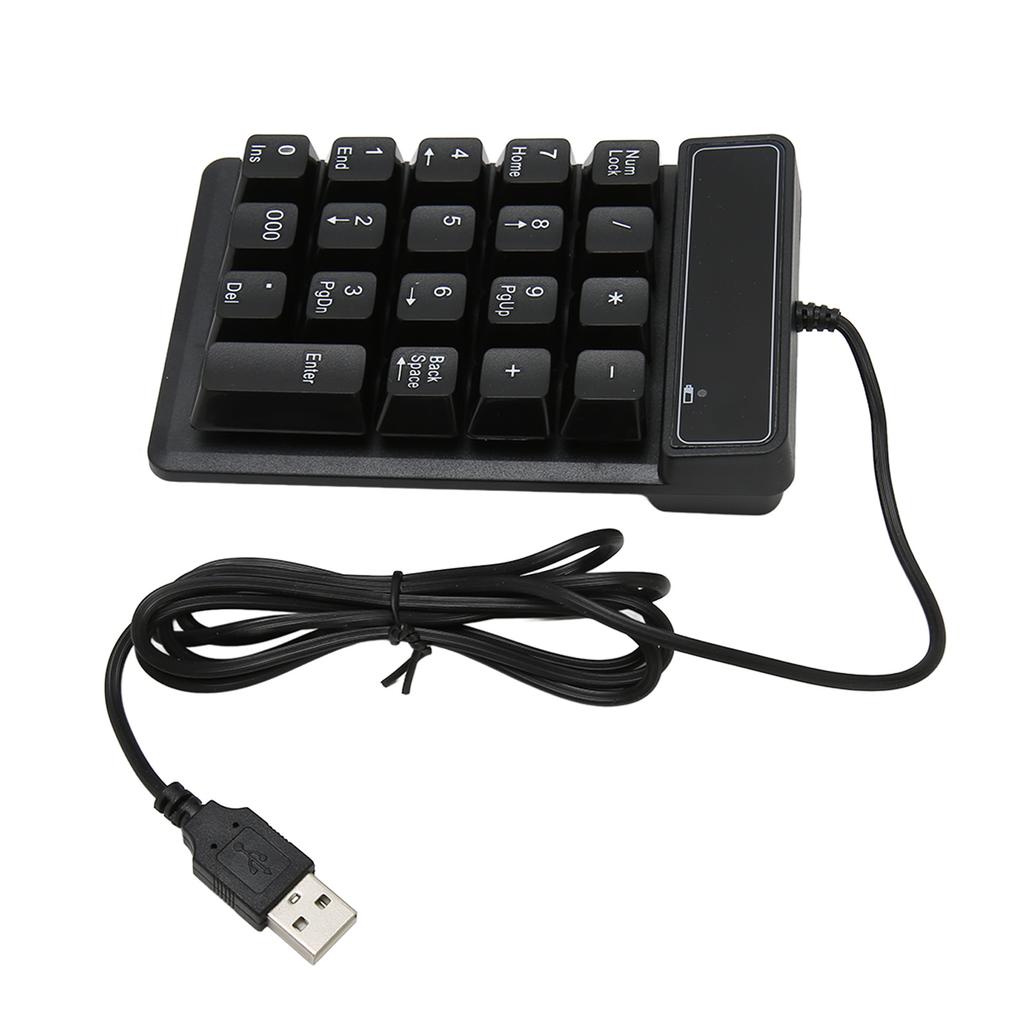 Проводная цифровая клавиатура черная USB-подключение 19 U-образных клавиш Plug and Play Компактная цифровая клавиатура для ноутбука ПК настольного компьютера