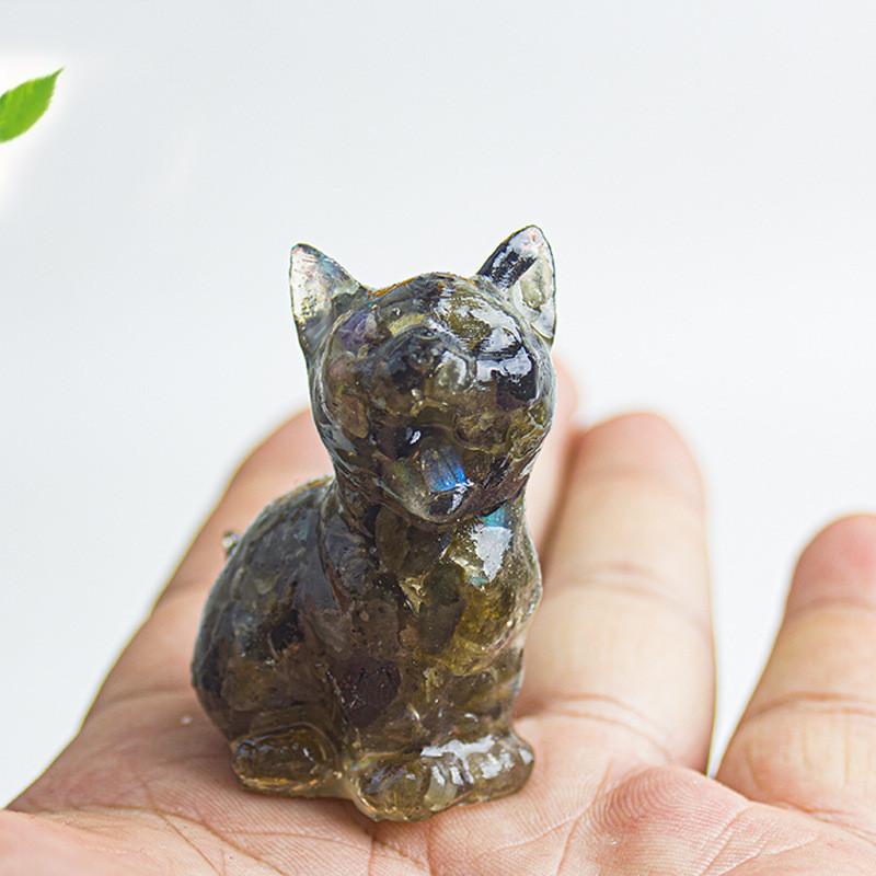Water Crystal Resin Cat Figurine Office Home Decor Hatching Animal Tabletop Ornament For Gift