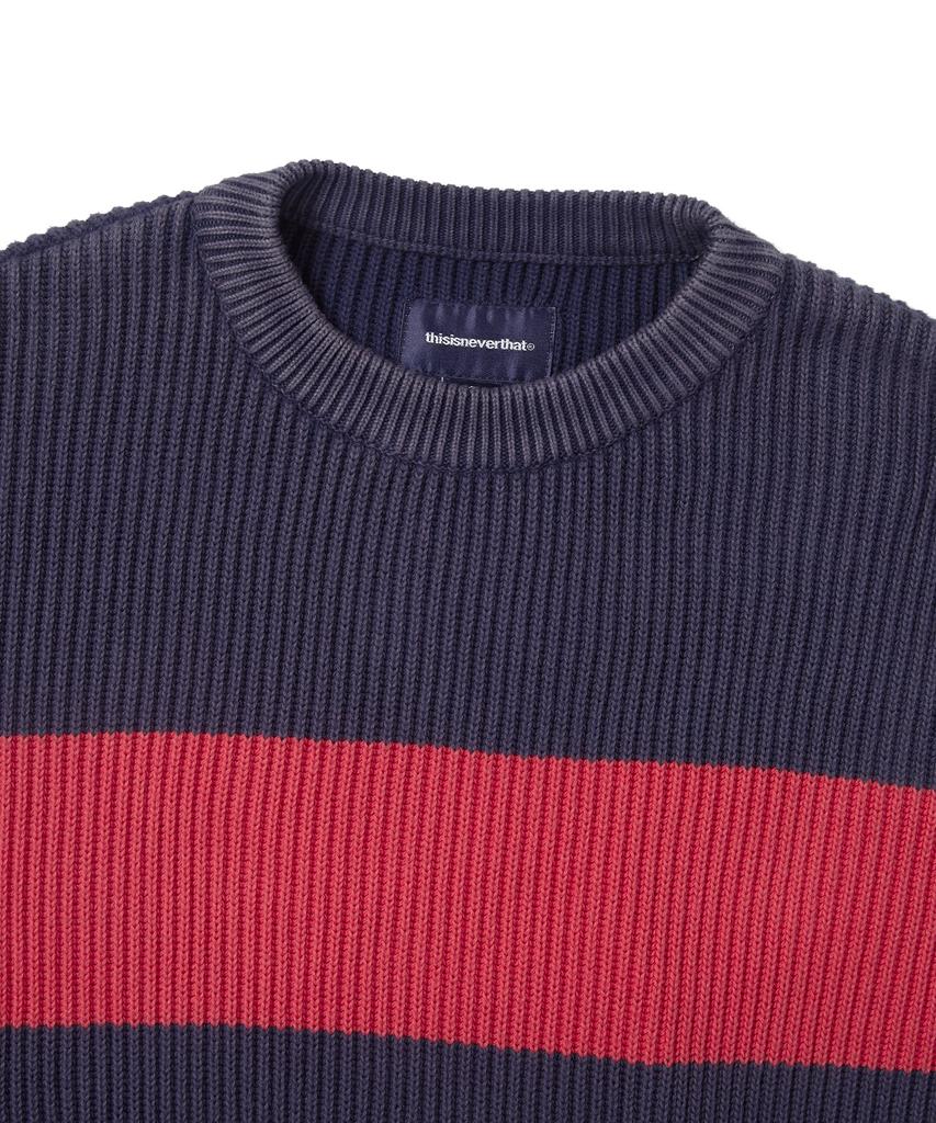 THISISNEVERTHAT Washed Block Knit Sweater Navy