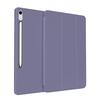 Tri-Fold Stand Smart Wake/Sleep Tablet Cover With Pencil Slot For Galaxy Tab S10 FE+, PU Silicone Anti-Drop Protective Case